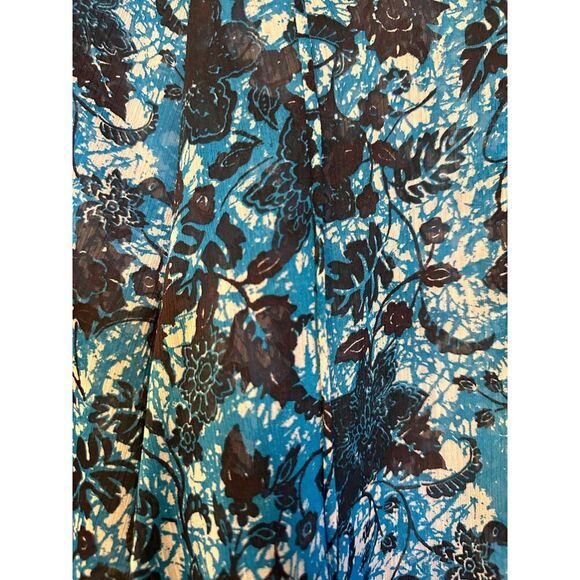 Anthropologie Blue Sheer Printed Peasant Blouse  Size XS - Picture 8 of 9